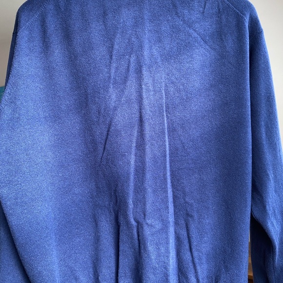 2XL Peter Millar Blue V-Neck Sweater Pima Cotton Silk Cashmere Nylon Men’s XX 2X - Picture 7 of 7